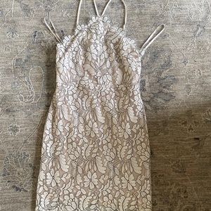 LULUS white and black lace dress